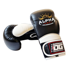 BLACK ALPHA MUAY THAI BOXING GLOVES - DUO GEAR UK