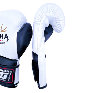 WHITE ALPHA MUAY THAI BOXING GLOVES - DUO GEAR UK