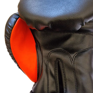 BLACK MUAY THAI BOXING GLOVES FOR PAD WORK BAG WORK THAIGER25 - DUO GEAR UK
