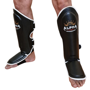 BLACK ALPHA MUAY THAI SHIN & INSTEP PROTECTORS - DUO GEAR UK
