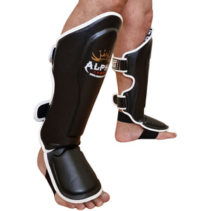 BLACK ALPHA MUAY THAI SHIN & INSTEP PROTECTORS - DUO GEAR UK