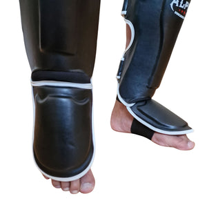 BLACK ALPHA MUAY THAI SHIN & INSTEP PROTECTORS - DUO GEAR UK