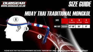 TRADITIONAL WEAVE MUAY THAI MONGKOL (Set) RED WHITE BLUE - DUO GEAR UK