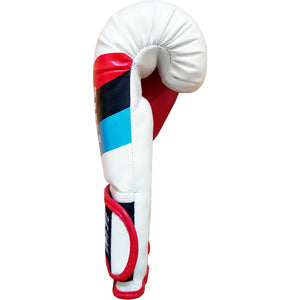 DUO GEAR | Boxing Gloves | WHITE STRIPES MUAY THAI BOXING GLOVES