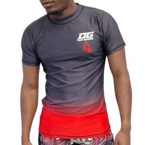 BLACK RED OMBRE MUAY THAI SPORTS & TRAINING POLY T-SHIRT