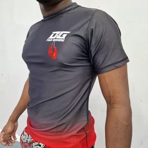 BLACK RED OMBRE MUAY THAI SPORTS & TRAINING POLY T-SHIRT