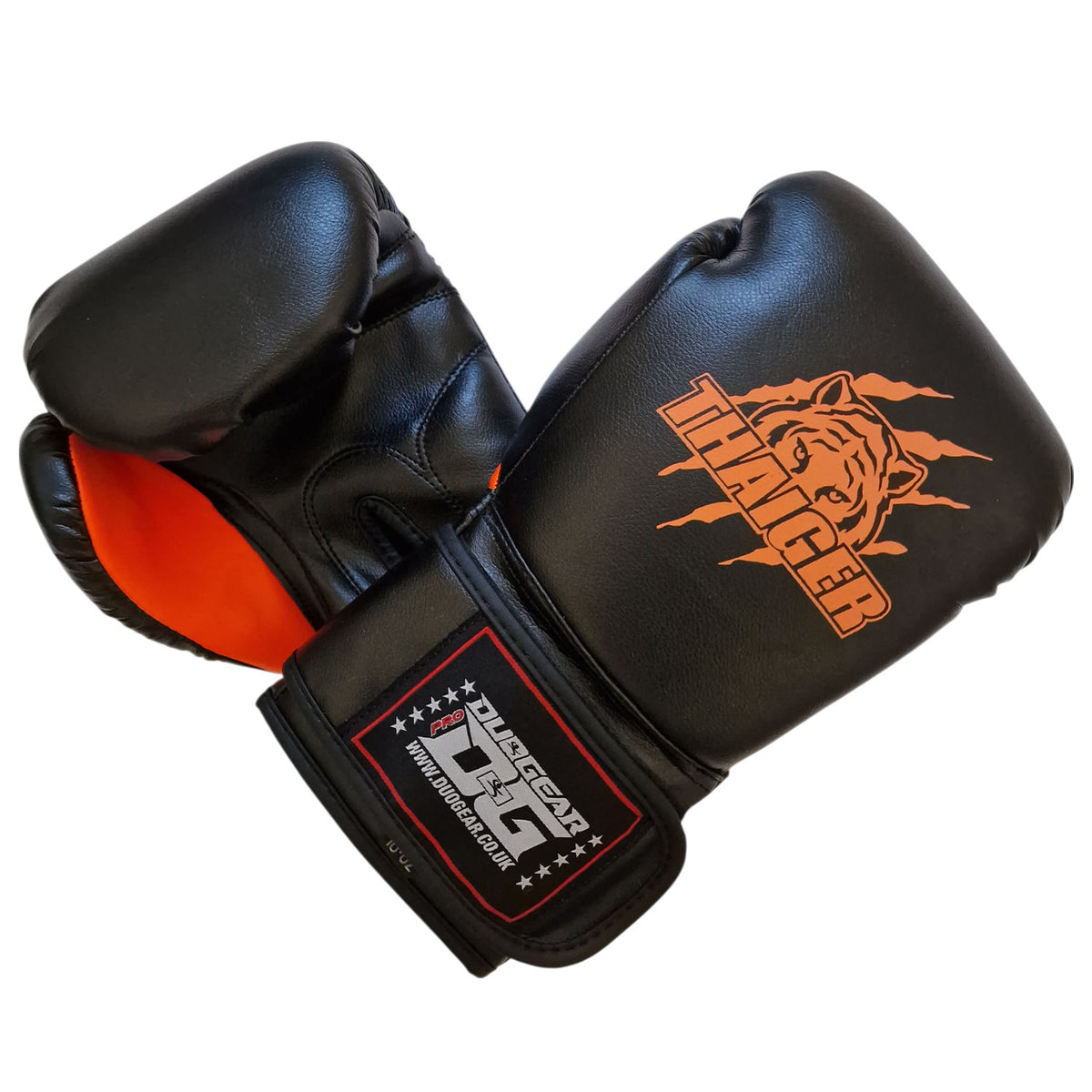 BLACK MUAY THAI BOXING GLOVES FOR PAD WORK BAG WORK THAIGER25