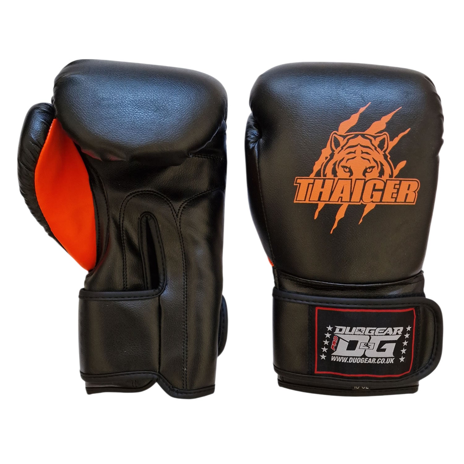 BLACK MUAY THAI BOXING GLOVES FOR PAD WORK BAG WORK THAIGER25