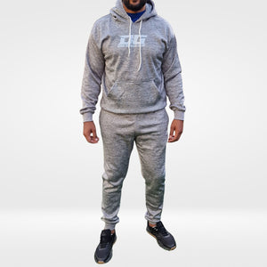 GREY MARL POLYESTER FLEECE TRAINING & CASUAL JOGGING SUIT