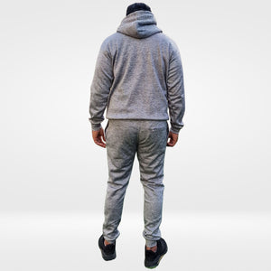 GREY MARL POLYESTER FLEECE TRAINING & CASUAL JOGGING SUIT