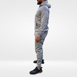 GREY MARL POLYESTER FLEECE TRAINING & CASUAL JOGGING SUIT