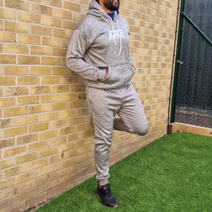 GREY MARL POLYESTER FLEECE TRAINING & CASUAL JOGGING SUIT