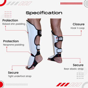 WHITE ALPHA MUAY THAI SHIN & INSTEP PROTECTORS