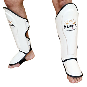 WHITE ALPHA MUAY THAI SHIN & INSTEP PROTECTORS