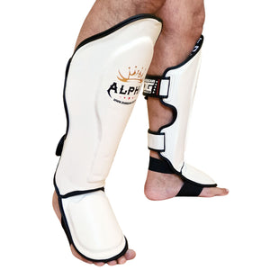 WHITE ALPHA MUAY THAI SHIN & INSTEP PROTECTORS