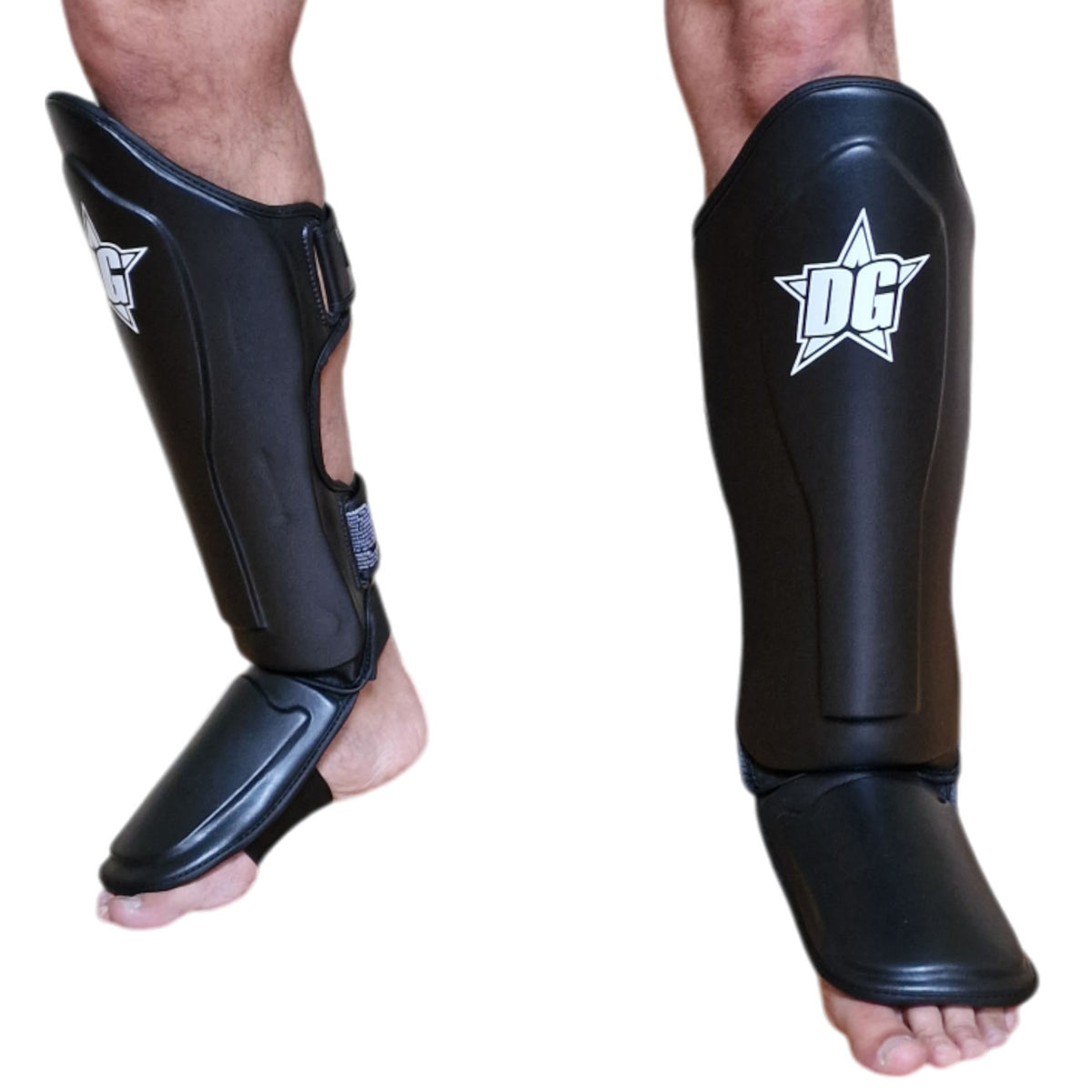 BLACK MUAY THAI SHIN & INSTEP PROTECTORS DG STAR