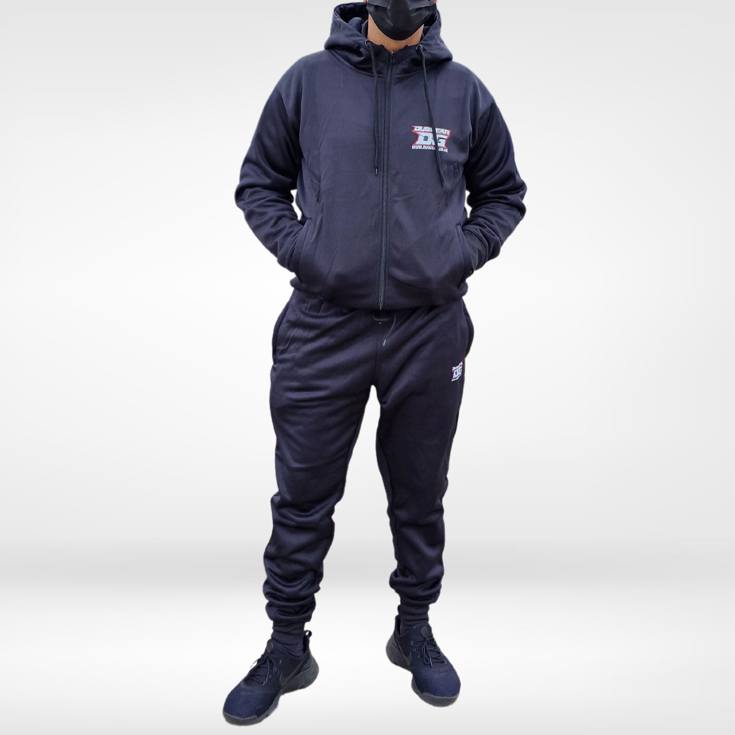 BLACK DUO GEAR POLYESTER FLEECE TRAINING & CASUAL TRACKSUIT