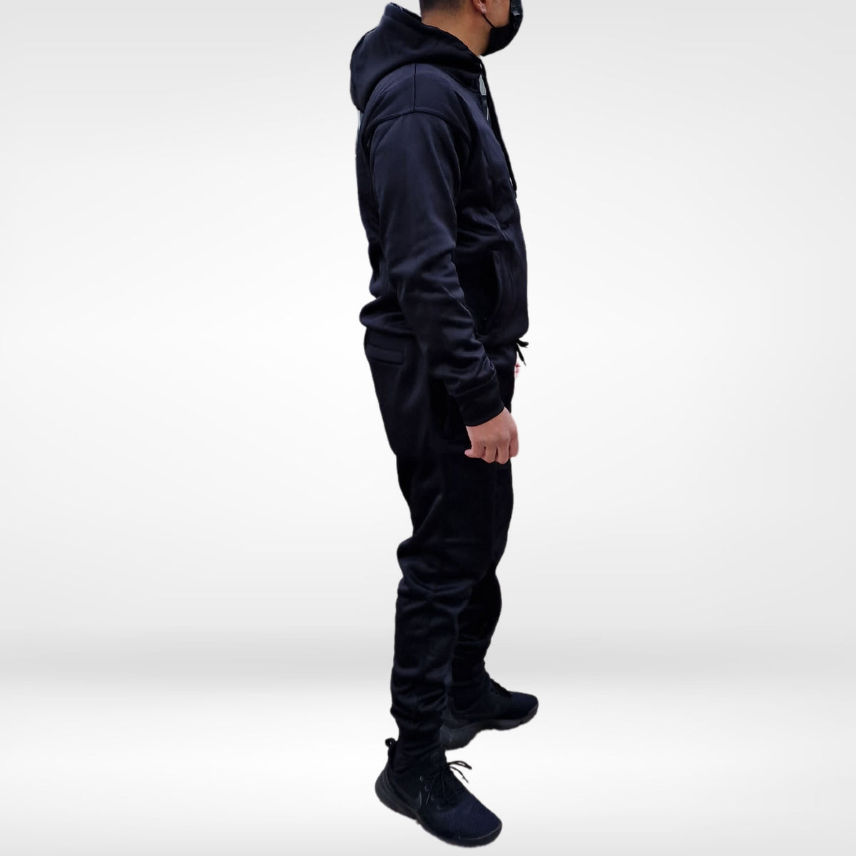 BLACK DUO GEAR POLYESTER FLEECE TRAINING & CASUAL TRACKSUIT