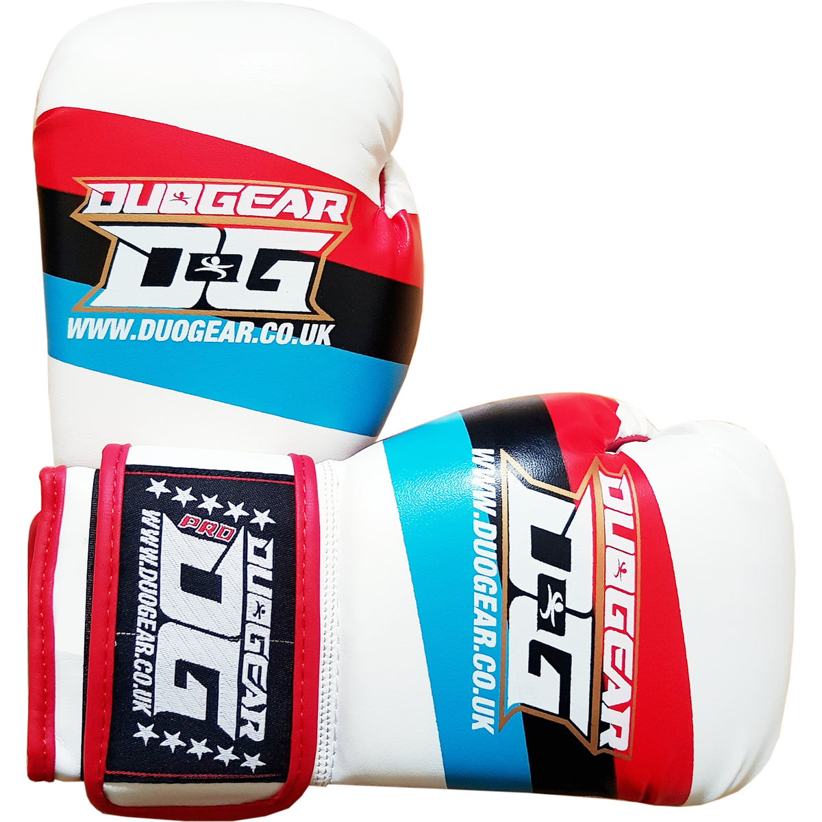 DUO GEAR | Boxing Gloves | WHITE STRIPES MUAY THAI BOXING GLOVES