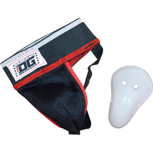 DUO GEAR | Groin Guard | BLACK ELASTICATED MUAY THAI GROIN GUARD