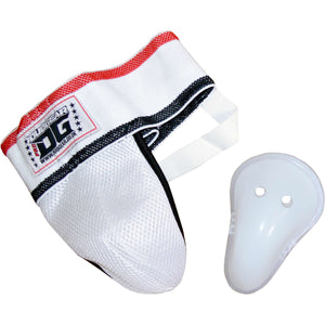 DUO GEAR | Groin Guard | WHITE ELASTICATED MUAY THAI GROIN GUARD