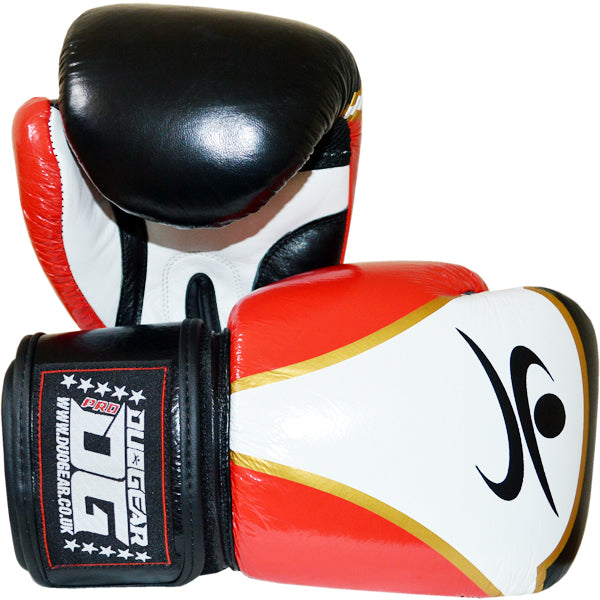 DUO GEAR | Boxing Gloves | RED AERO LEATHER MUAY THAI BOXING GLOVES