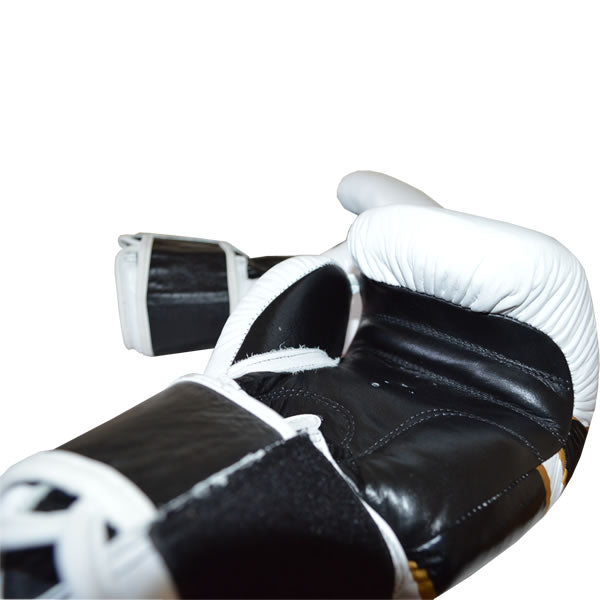 DUO GEAR | Boxing Gloves | WHITE 'S&S' LEATHER BOXING GLOVES