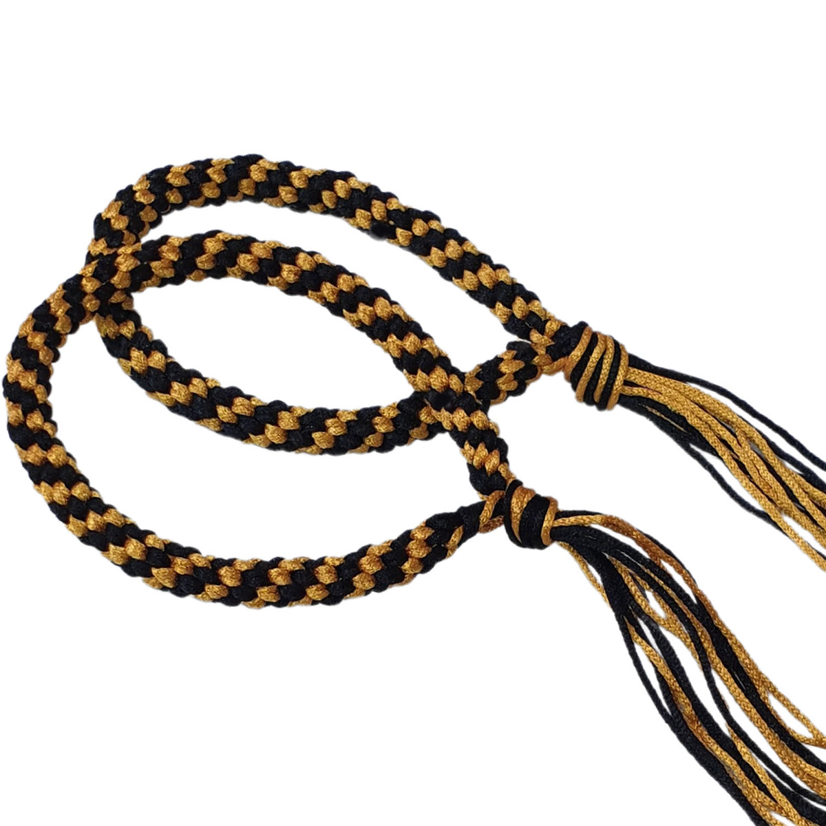 DUO GEAR | Mongkols | AUTHENTIC WEAVE BLACK & GOLDEN YELLOW MUAY THAI MONGKOL (Set)