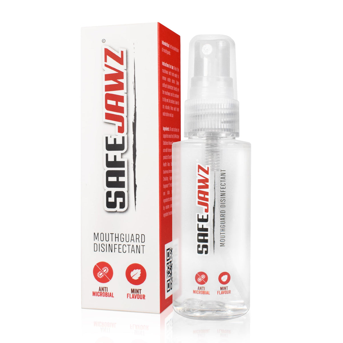 SAFEJAWZ MOUTHGUARD ANTI-MICROBIAL GUM SHIELD CLEANER DISINFECTANT SPRAY 50ml - DUO GEAR UK