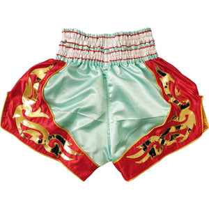 DUO GEAR | Muay Thai Shorts | AQUA GREEN LOVE BOXING MUAY THAI SHORTS