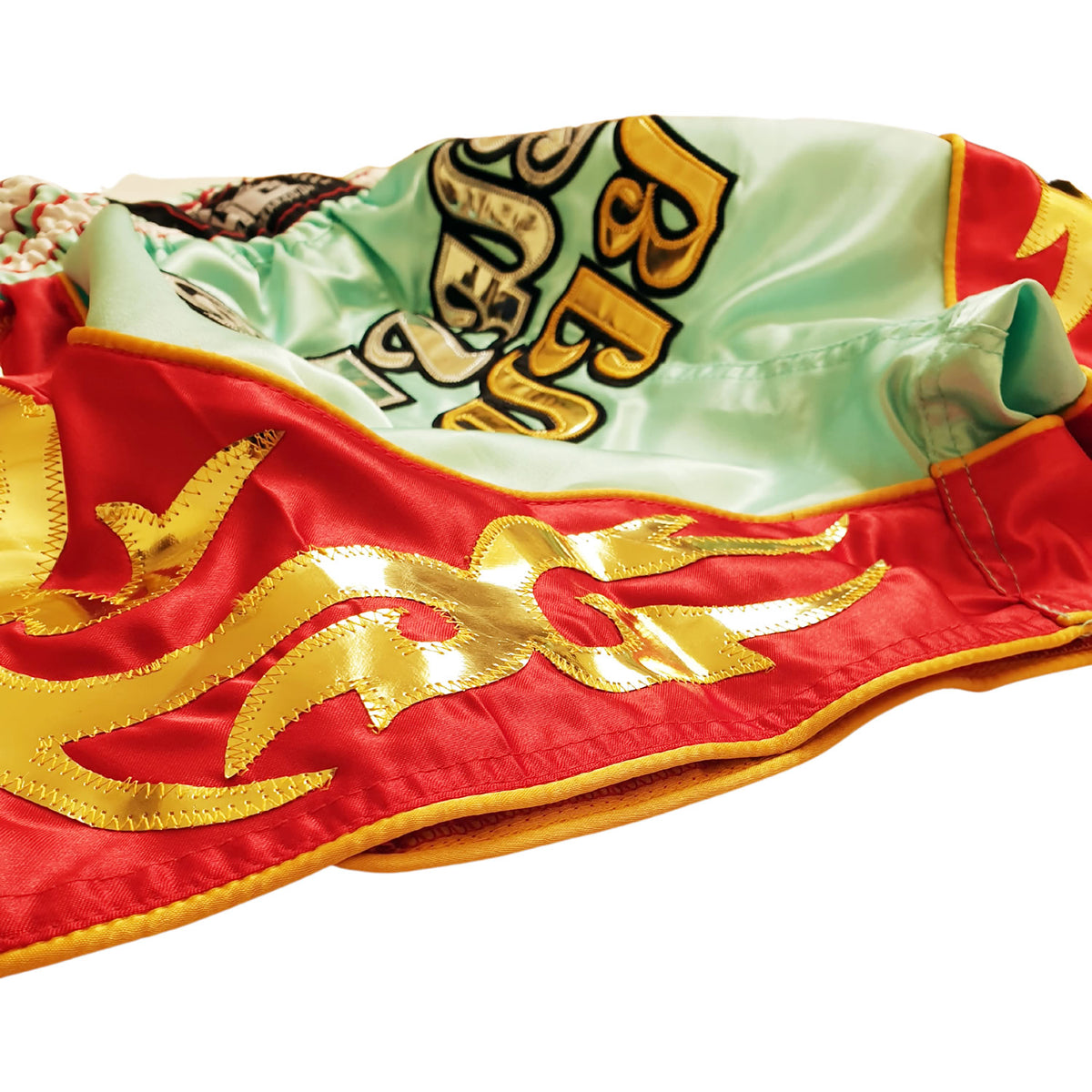 DUO GEAR | Muay Thai Shorts | AQUA GREEN LOVE BOXING MUAY THAI SHORTS