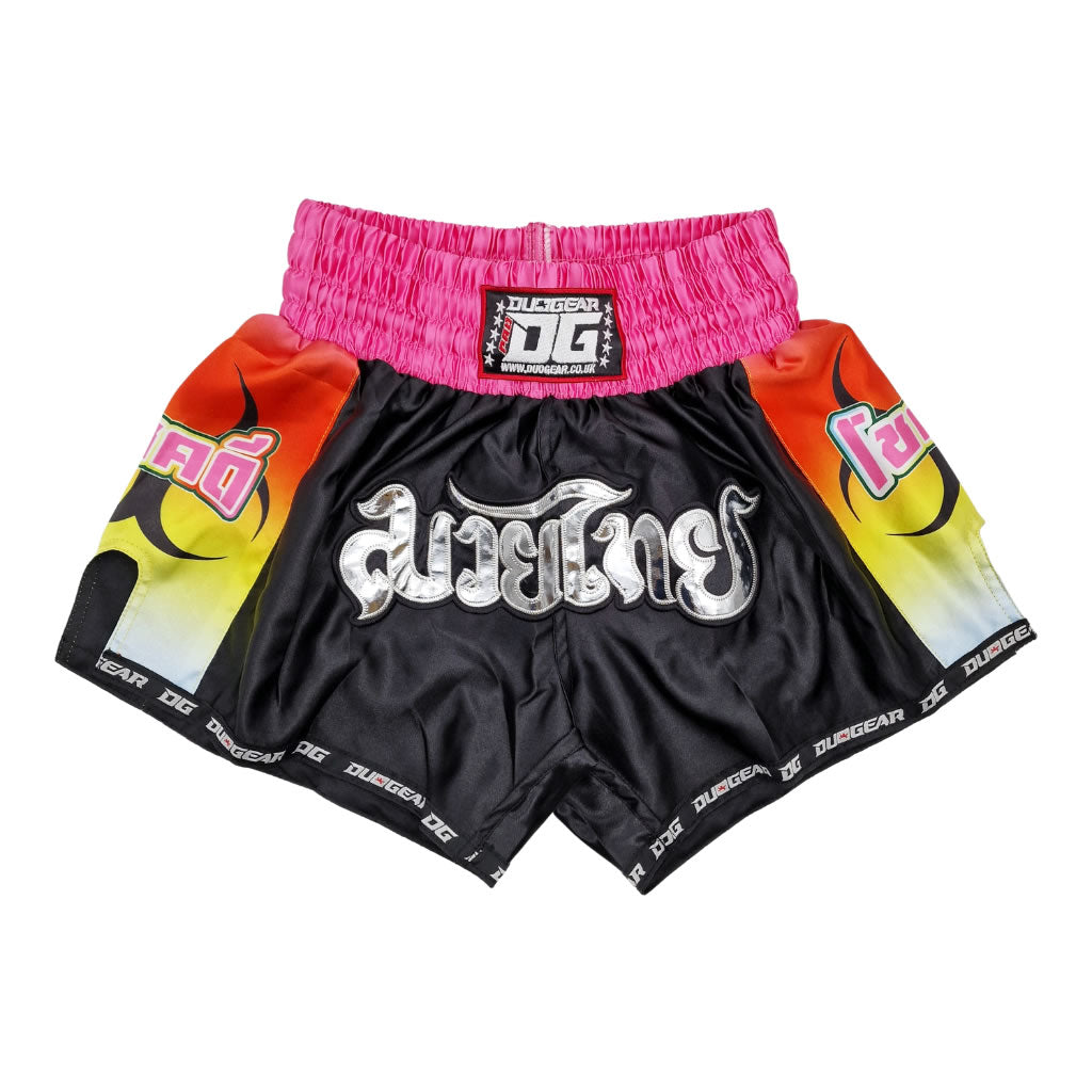 BLACK PINK PRISM MUAY THAI BOXING SHORTS