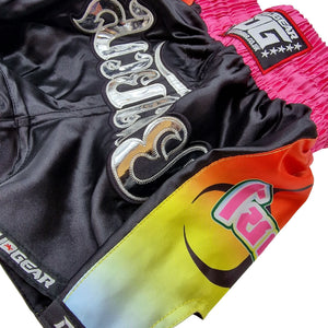 BLACK PINK PRISM MUAY THAI BOXING SHORTS