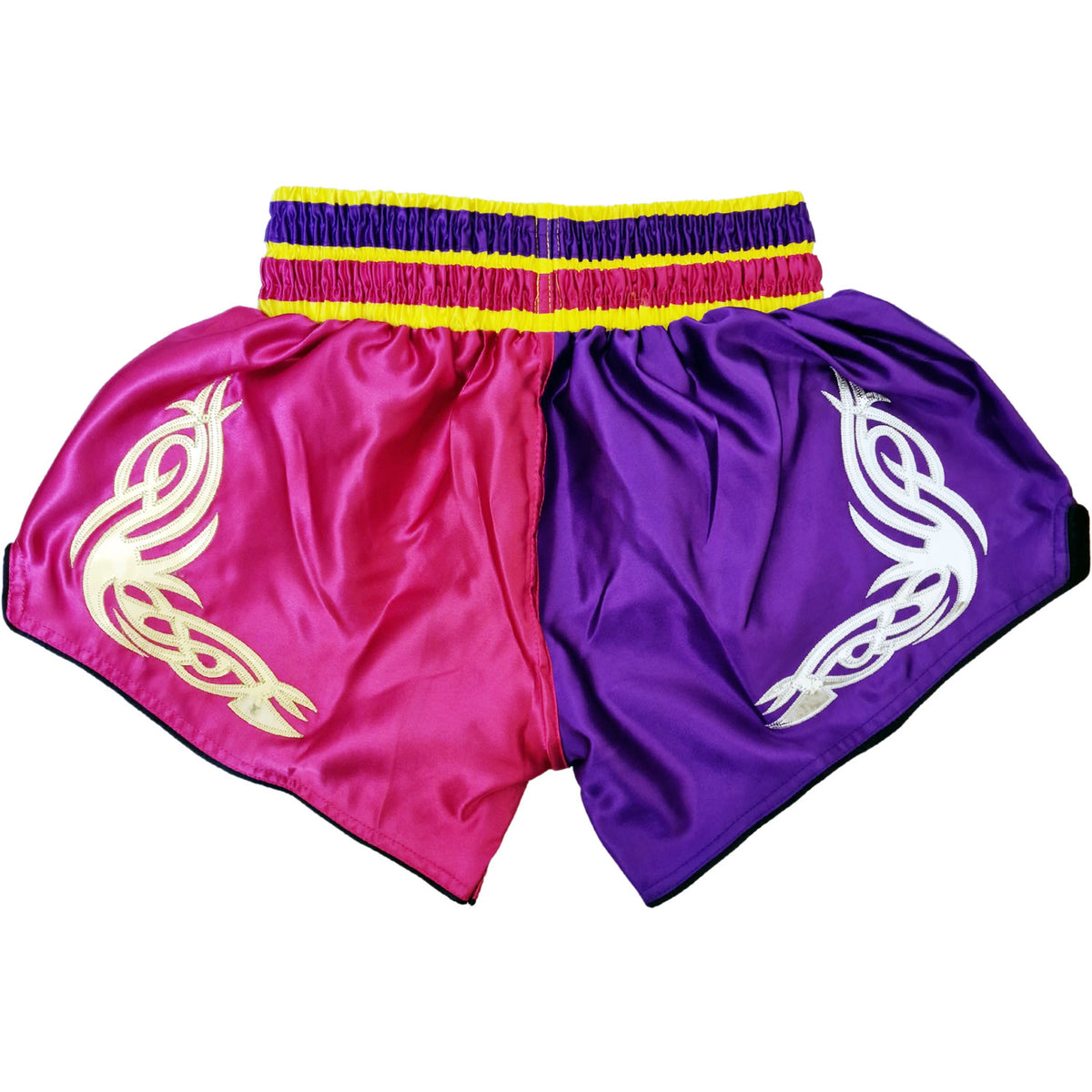 DUO GEAR | Muay Thai Shorts | HOT PINK AND PURPLE SPLITZ MUAY THAI SHORTS