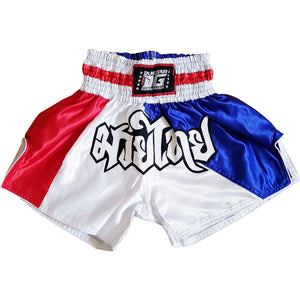 DUO GEAR | Muay Thai Shorts | RED, WHITE & BLUE STRIPES MUAY THAI SHORTS