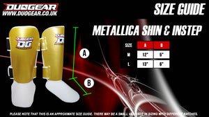 WHITE METALLICA SHIN & INSTEP PROTECTORS