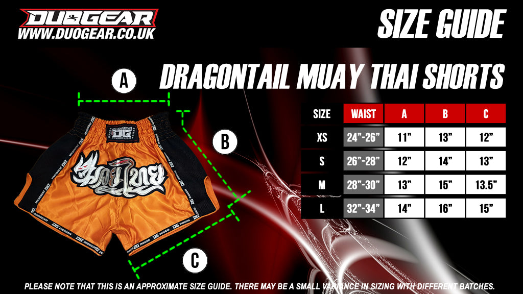 ORANGE DRAGONTAIL MUAY THAI SHORTS