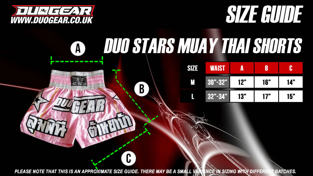 PINK DUO STARS MUAY THAI SHORTS