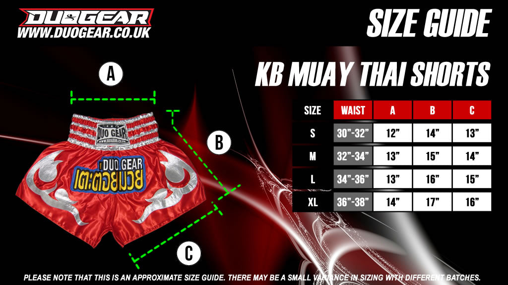 RED KB MUAY THAI SHORTS