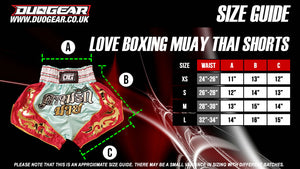 AQUA GREEN LOVE BOXING MUAY THAI SHORTS