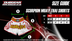 WHITE SCORPION MUAY THAI SHORTS