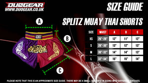 HOT PINK AND PURPLE SPLITZ MUAY THAI SHORTS