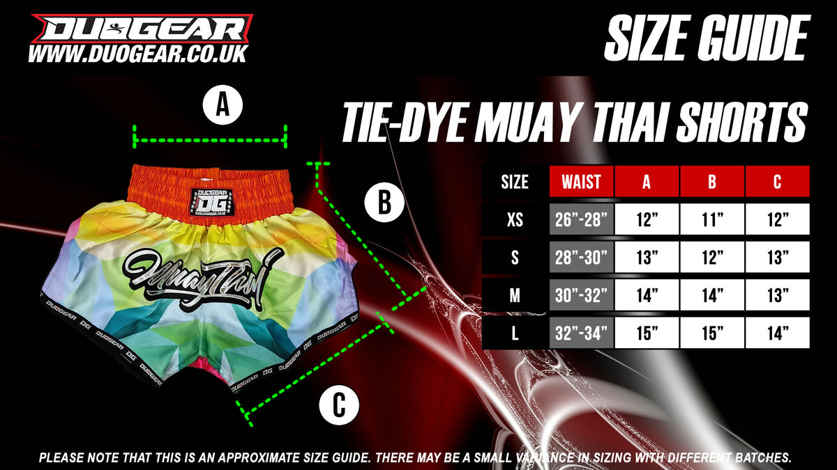 MULTICOLOURED TIE-DYE MUAY THAI BOXING SHORTS